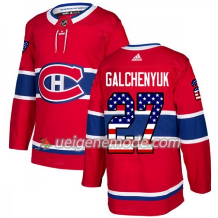 Herren Eishockey Montreal Canadiens Trikot Alex Galchenyuk 27 Adidas 2017-2018 Rot USA Flag Fashion Authentic